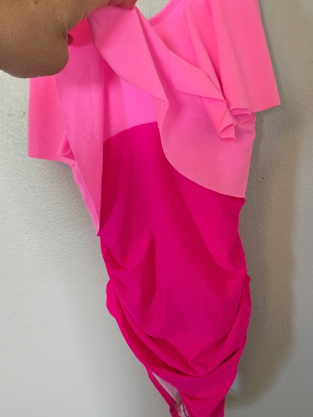 Edelqual | Ruffle Pink Tummy Control Full Coverage One Piece Swimsuit Size Small - Picture 7 of 9